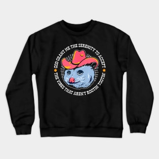 Accept The Vibes That Arent Rootin Tootin Funny Opossum Crewneck Sweatshirt